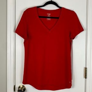 Danskin Now red short sleeved tee shirt size Lg.